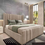 Load image into Gallery viewer, Upholstered Bedframe – premium bed frame made in UAE by DunePine with upholstery finish.