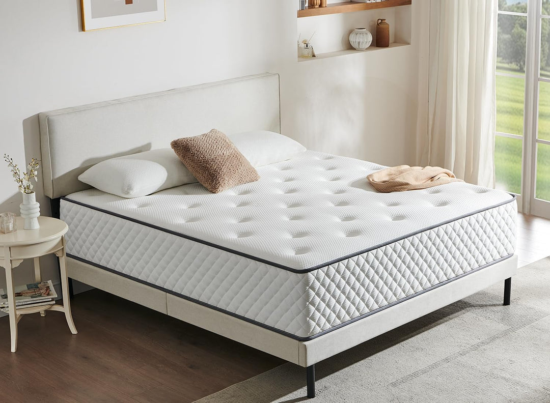 Dune & Pine Hybrid Pocket Spring Medium-Firm Bed Mattress with Open Coil Sleep Support