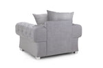 Load image into Gallery viewer, Gray armchair with two cushions on a white background