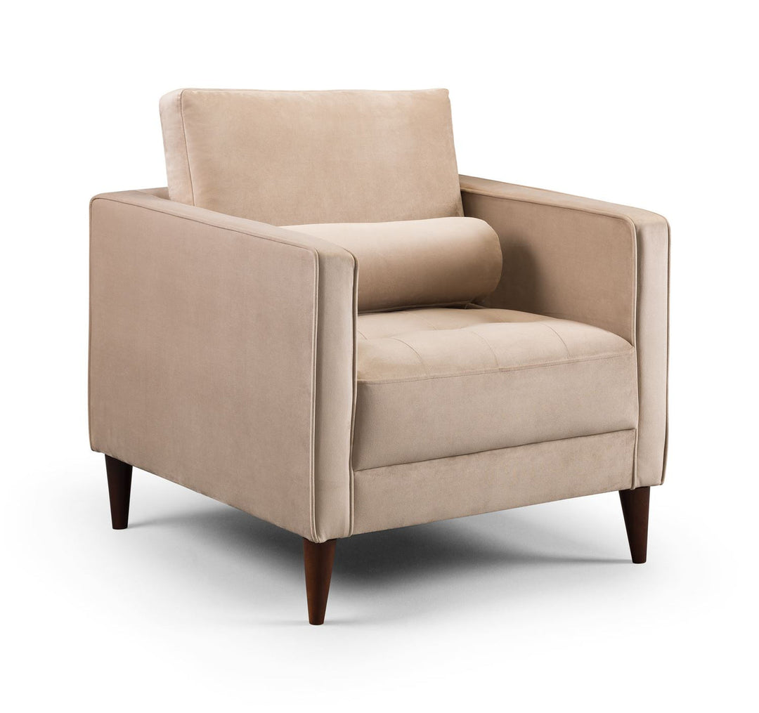 Beige armchair on a white background