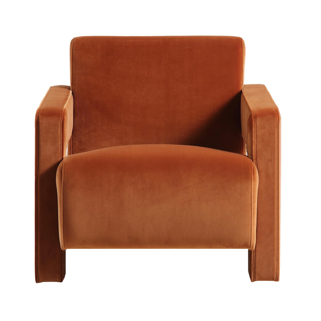 Brown armchair on a white background
