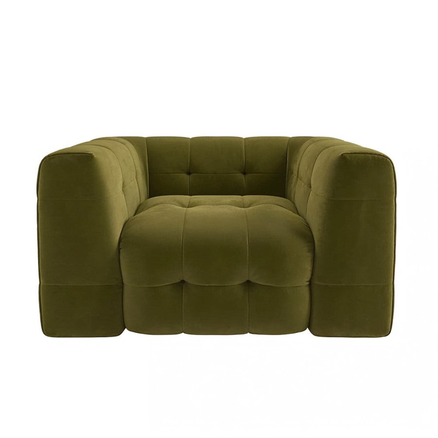 green sofa in a white background