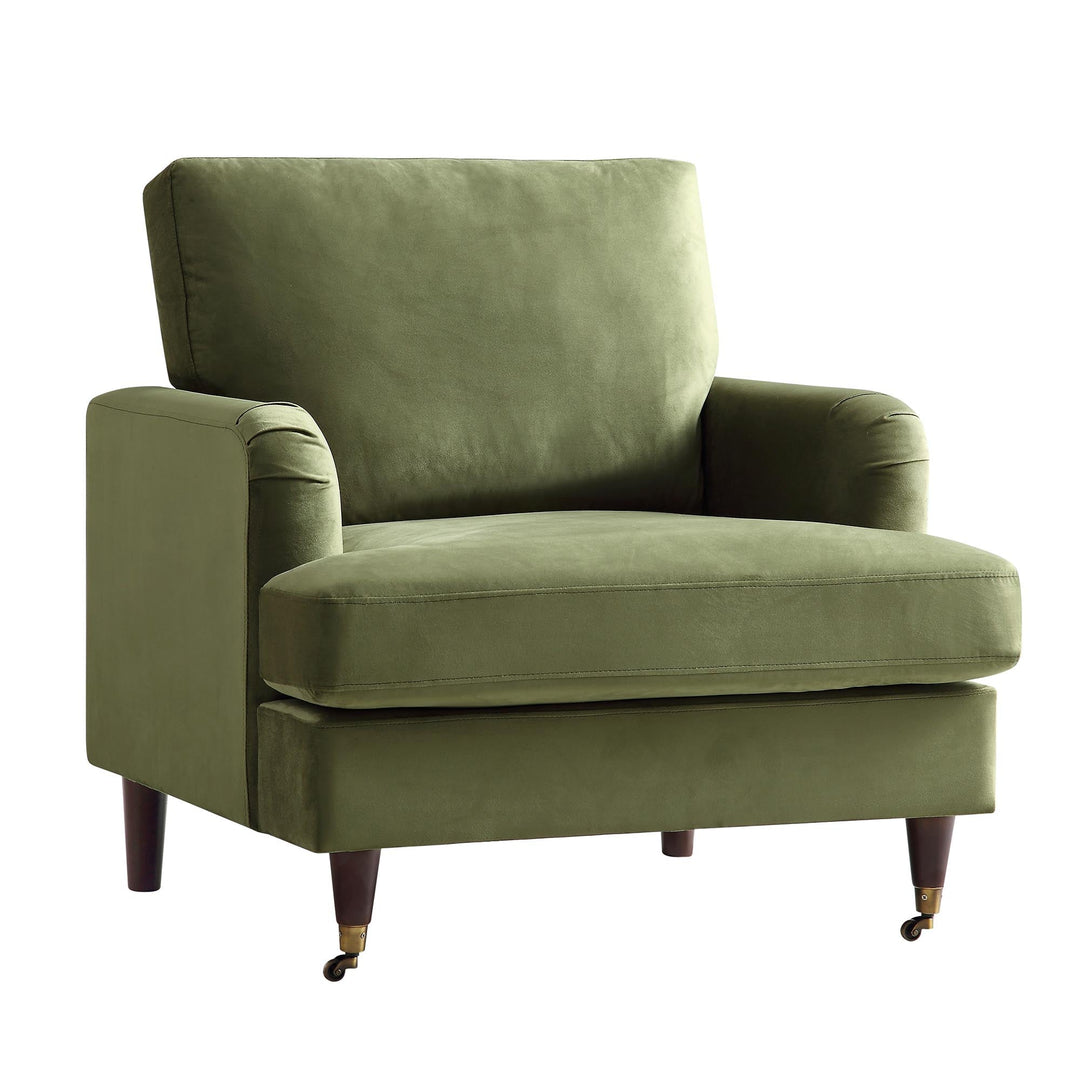 Green armchair on a white background