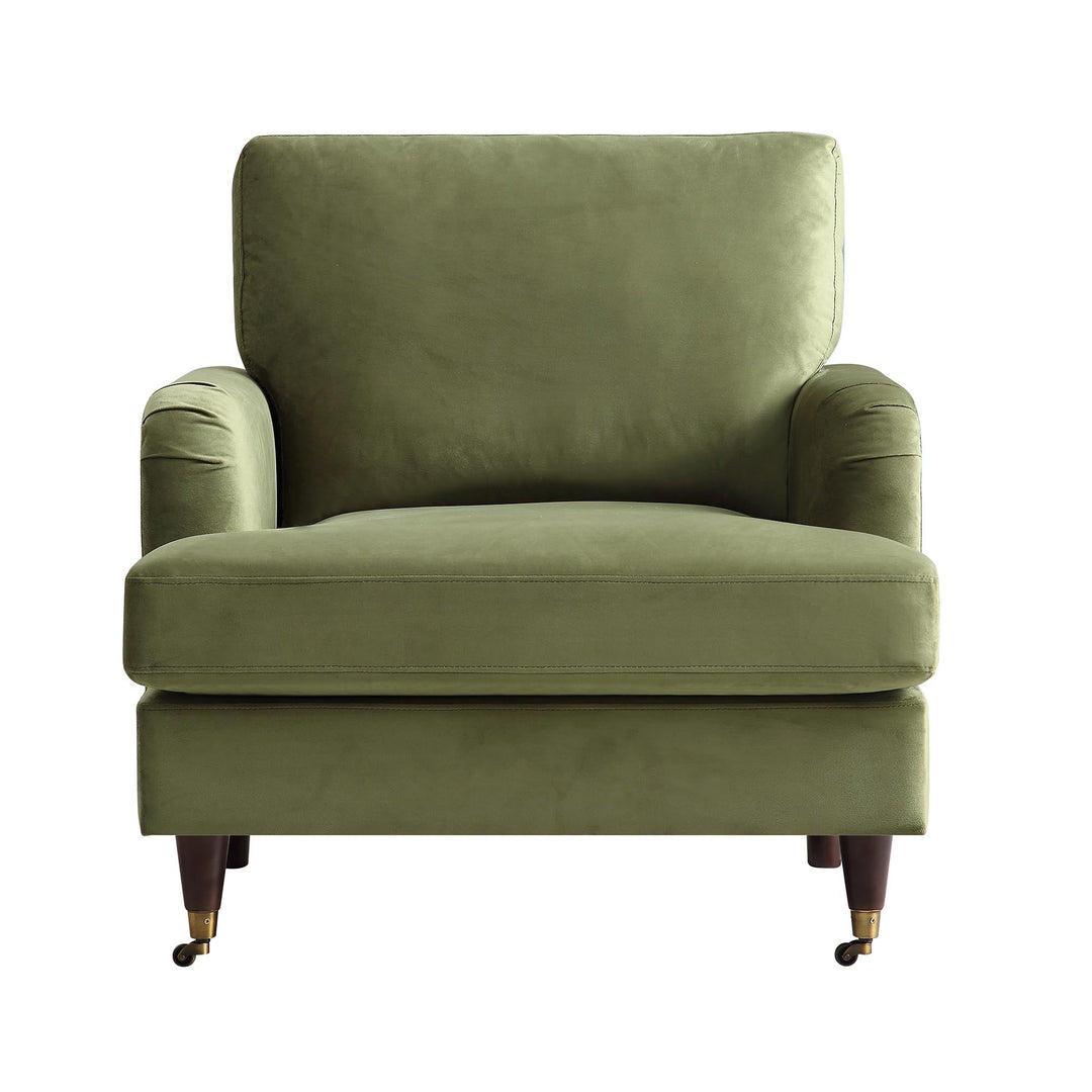 Green armchair on a white background
