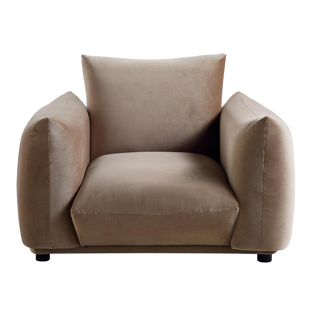 Beige armchair on a white background