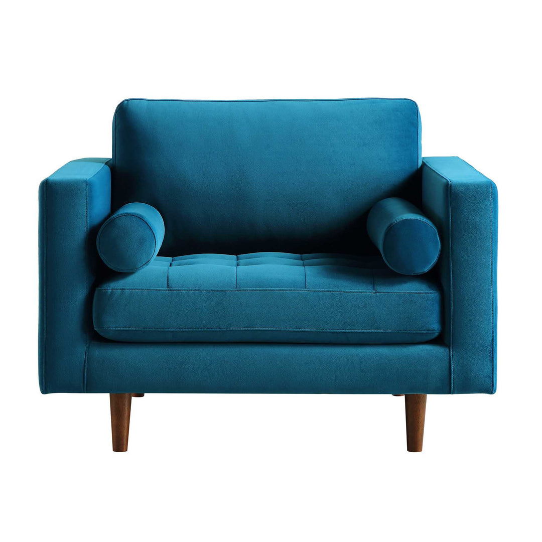 Blue armchair on a white background