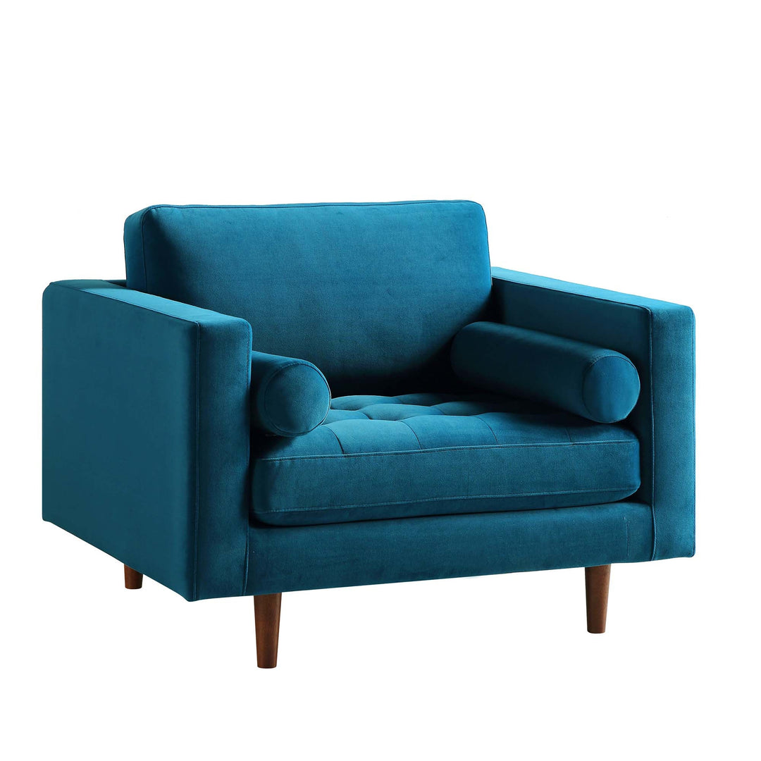 Blue armchair on a white background