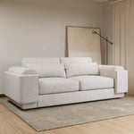 Load image into Gallery viewer, Curved Cream Boucle 3 Seater Sofa sofa by DunePine - premium handmade upholstery available in UAE.