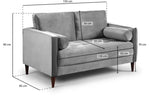 Load image into Gallery viewer, 2 seater sofa with measurements in a living room