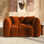 Load image into Gallery viewer, brown shaded single seater sofa placed in a living room