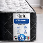 Load image into Gallery viewer, Elysio Springvale mattress with branding and features on a white background