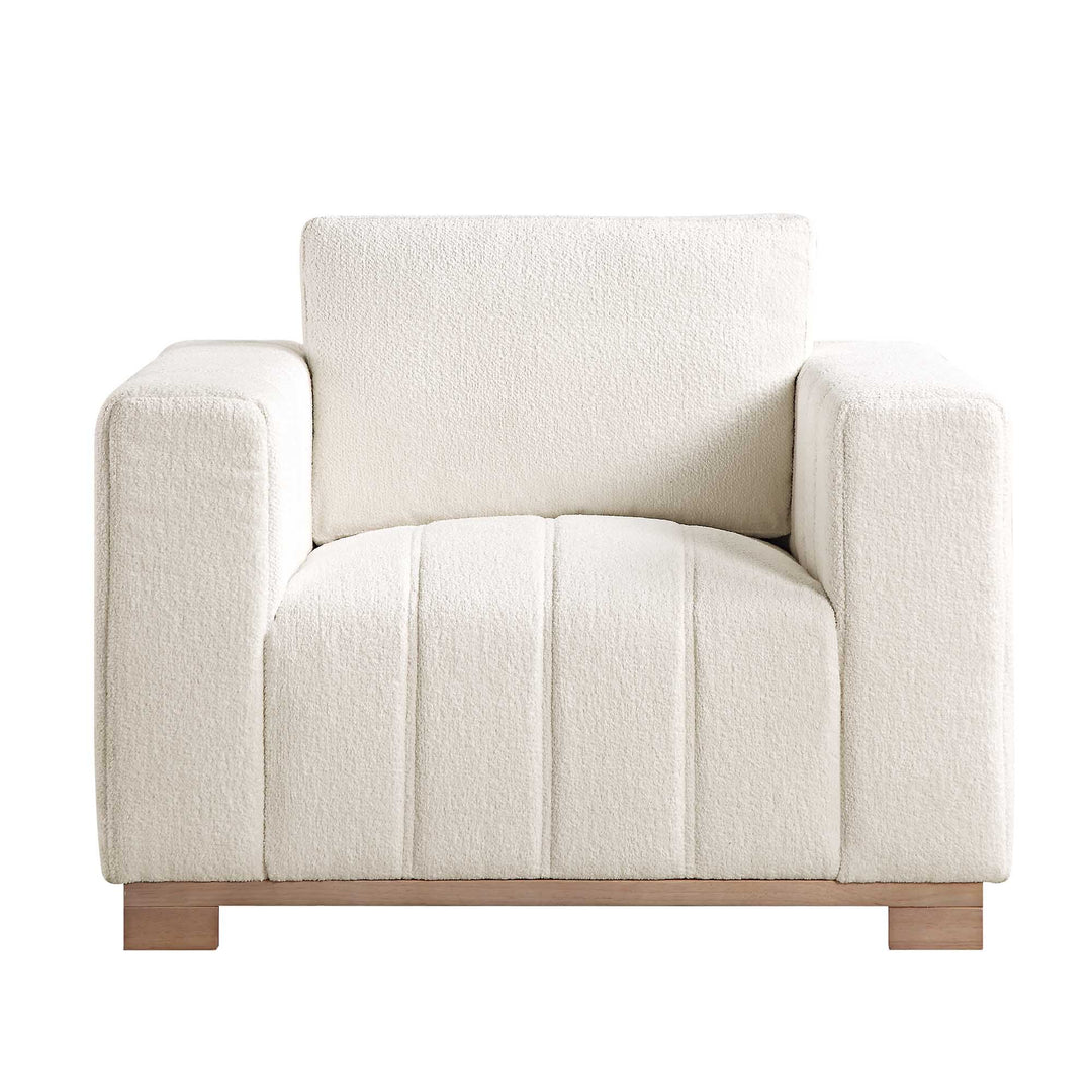 Beige armchair on a white background