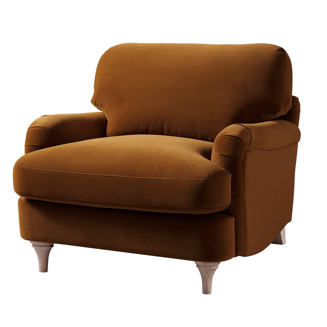 Brown armchair on a white background