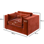 Load image into Gallery viewer, sofa with its size measurements in a white background