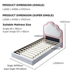 Load image into Gallery viewer, Regal Cloud Shaped Floating Super Single Bed