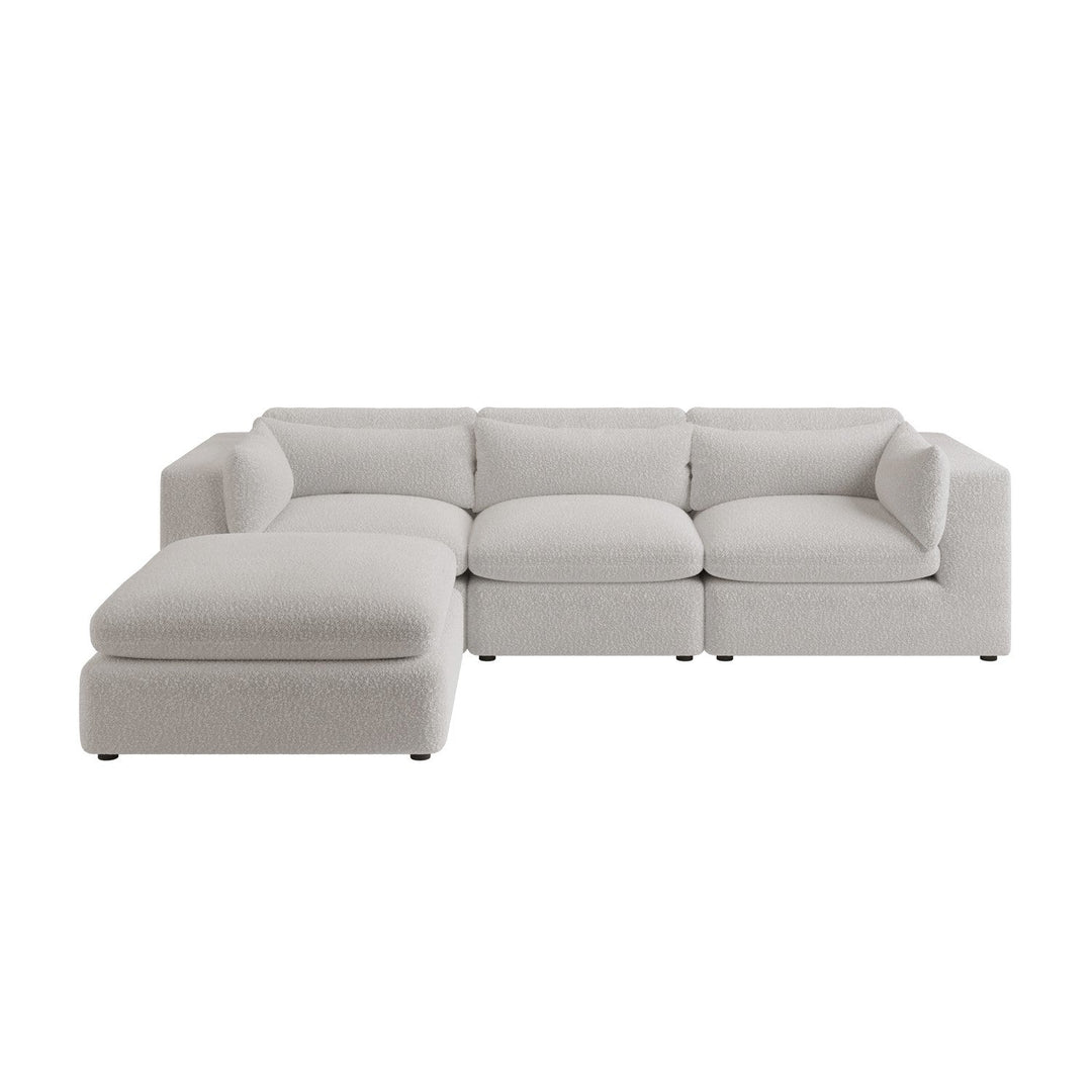 Gray sectional sofa on a white background
