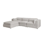 Load image into Gallery viewer, Fron view of Large Beige Boucle Reversible 4 Seater Chaise Corner Sofa sofa by DunePine - premium handmade upholstery available in UAE.