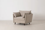Load image into Gallery viewer, Beige armchair with cushions on a white background