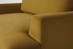 Load image into Gallery viewer, Close-up of a mustard yellow sofa with a soft texture.