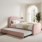 Load image into Gallery viewer, Single Guest Bed with Trundle and Curved Headboard
