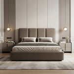 Load image into Gallery viewer, Modern bedroom with a large bed, nightstands, and wall lights.