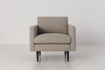 Load image into Gallery viewer, Beige armchair on a white floor with a light gray background