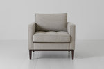 Load image into Gallery viewer, Gray armchair on a white floor with a white background