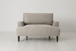 Load image into Gallery viewer, Gray armchair on a white floor with a white wall background