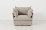 Load image into Gallery viewer, Beige armchair with a pillow on a white background