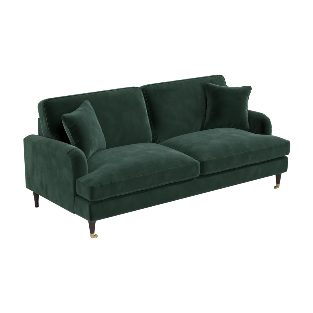 Dark Green Velvet 4 Seater Sofa sofa by DunePine - premium handmade upholstery available in UAE.