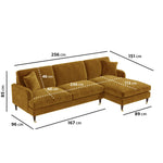 Load image into Gallery viewer, Mustard Velvet Right Hand Facing 4 Seater Chaise Corner Sofa sofa by DunePine - premium handmade upholstery available in UAE.