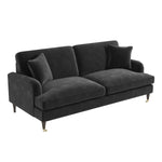 Load image into Gallery viewer, Dark Grey Velvet 3 Seater Sofa sofa by DunePine - premium handmade upholstery available in UAE.