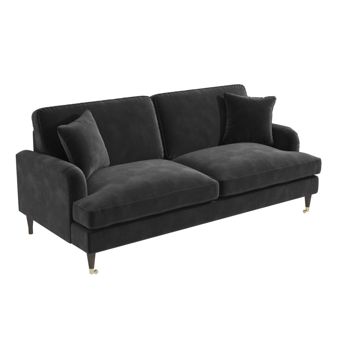 Dark Grey Velvet 3 Seater Sofa sofa by DunePine - premium handmade upholstery available in UAE.