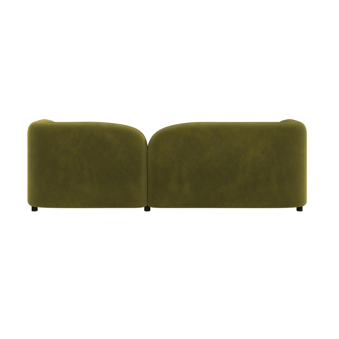 Olive Green Velvet Curved 3 Seater Cloud Sofa sofa by DunePine - premium handmade upholstery available in UAE.