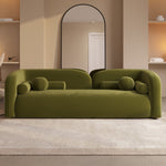 Load image into Gallery viewer, Olive Green Velvet Curved 3 Seater Cloud Sofa sofa by DunePine - premium handmade upholstery available in UAE.