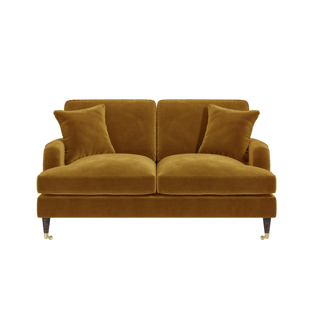 Mustard Velvet 2 Seater Sofa sofa by DunePine - premium handmade upholstery available in UAE.