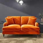 Load image into Gallery viewer, Orange Velvet 2 Seater Sofa sofa by DunePine - premium handmade upholstery available in UAE.