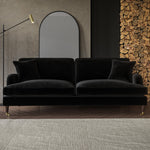 Load image into Gallery viewer, Black Velvet 4 Seater Sofa sofa by DunePine - premium handmade upholstery available in UAE.