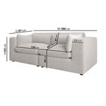 Load image into Gallery viewer, Beige Boucle 3 Seater Sofa sofa by DunePine - premium handmade upholstery available in UAE.