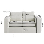 Load image into Gallery viewer, Cream Fabric 2 Seater Sofa with Black Contrast Piping sofa by DunePine - premium handmade upholstery available in UAE.