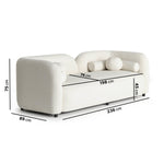 Load image into Gallery viewer, Cream Boucle Curved 3 Seater Cloud Sofa sofa by DunePine - premium handmade upholstery available in UAE.