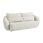 Load image into Gallery viewer, Cream Boucle Curved 3 Seater Sofa sofa by DunePine - premium handmade upholstery available in UAE.