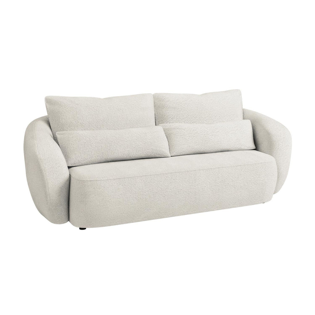 Cream Boucle Curved 3 Seater Sofa sofa by DunePine - premium handmade upholstery available in UAE.