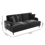 Load image into Gallery viewer, Dark Grey Velvet 2-Seater Sofa and Footstool Set sofa by DunePine - premium handmade upholstery available in UAE.