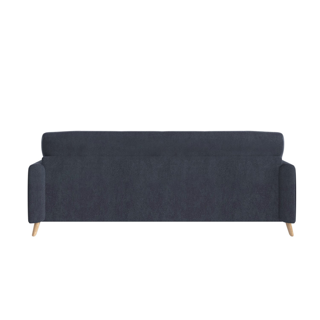 Dark Blue Velvet 3 Seater Mid Century Sofa sofa by DunePine - premium handmade upholstery available in UAE.