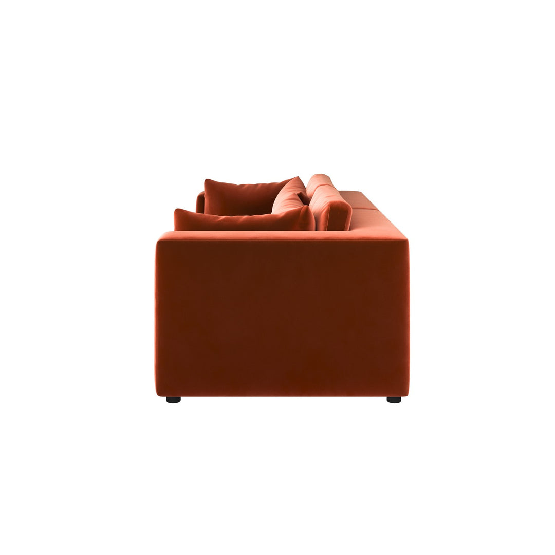 Burnt Orange Velvet 3 Seater Sofa sofa by DunePine - premium handmade upholstery available in UAE.