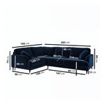Load image into Gallery viewer, Navy Velvet 4 Seater Left Hand Corner Sofa sofa by DunePine - premium handmade upholstery available in UAE.