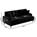 Load image into Gallery viewer, Black Velvet 4 Seater Sofa sofa by DunePine - premium handmade upholstery available in UAE.