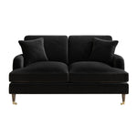 Load image into Gallery viewer, Black Velvet 2 Seater Sofa sofa by DunePine - premium handmade upholstery available in UAE.