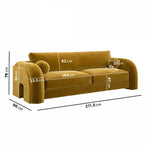 Load image into Gallery viewer, Yellow Velvet Curved 3 Seater Sofa sofa by DunePine - premium handmade upholstery available in UAE.